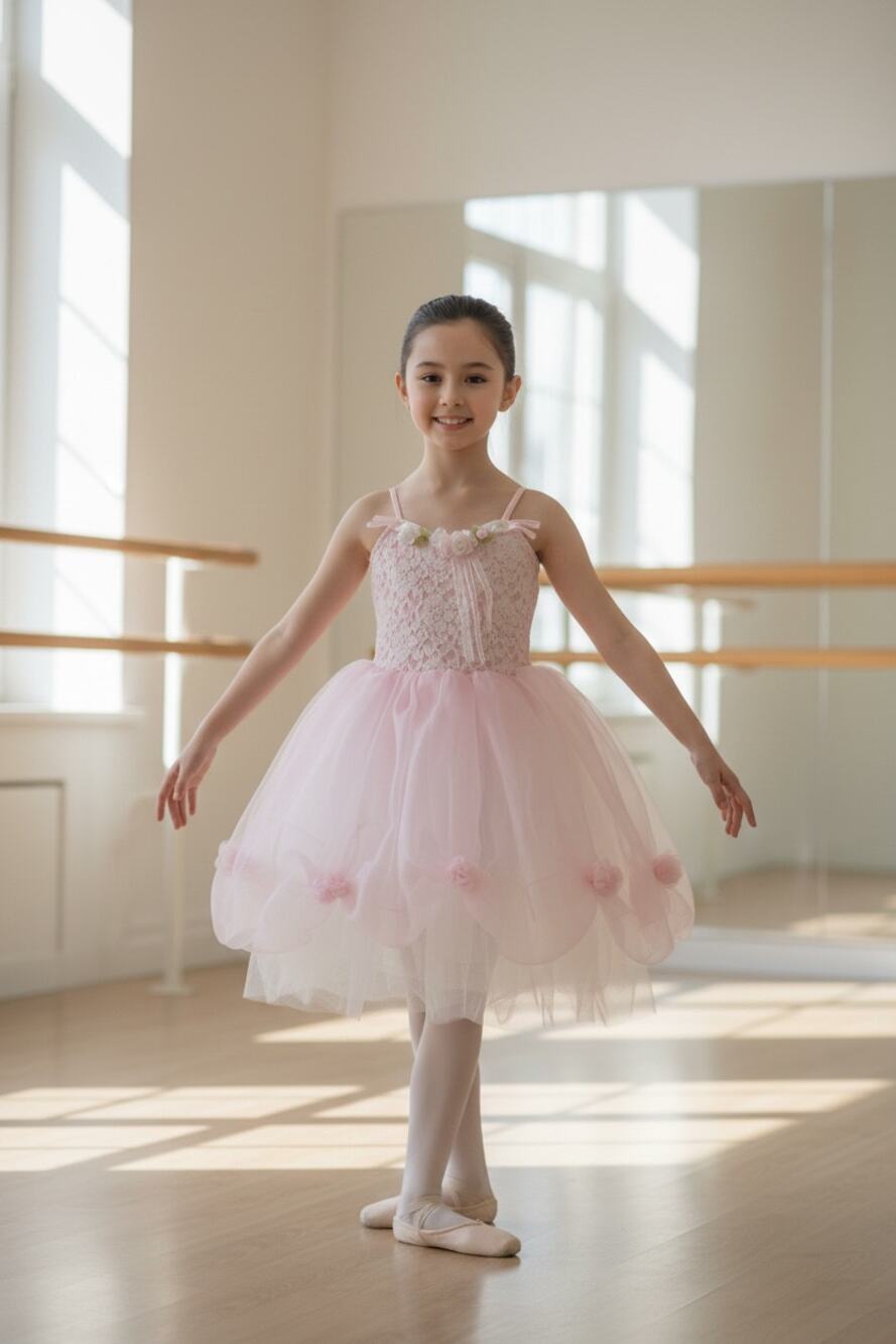 Pink Ballerina Ballet Tutu Dress Lace Tulle Sheer Size 6-8? Small Fairy Whimsy